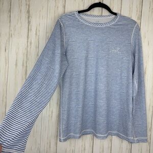 Vineyard Vines Blue and White Striped Long Sleeve Tee